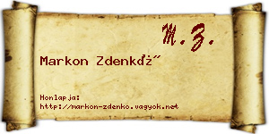 Markon Zdenkó névjegykártya